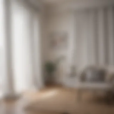 Interior with white curtains creating a soft ambiance