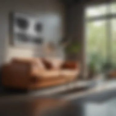 Stylish Interior with Couch Bed Stylish interior design with an all-in-one couch bed