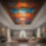 A stunning example of ceiling-hung artwork showcasing vibrant colors and unique design.