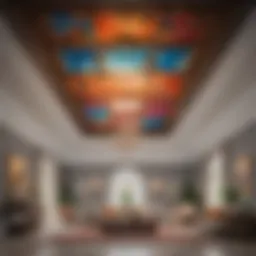 A stunning example of ceiling-hung artwork showcasing vibrant colors and unique design.
