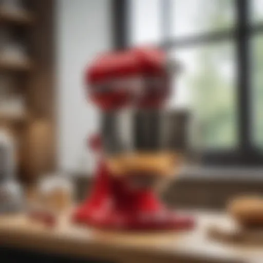 Close-up of KitchenAid stand mixer demonstrating its sleek design