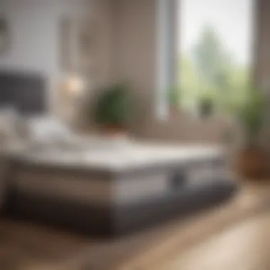 User review highlights on a laptop with a cooling mattress topper in the background