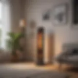 An elegant electric heater in a modern living room setting