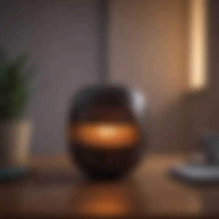 A stylish ceramic space heater on a minimalist table