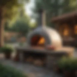 A beautifully crafted outdoor pizza oven surrounded by rustic decor.