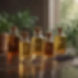 Aesthetic arrangement of essential oil bottles
