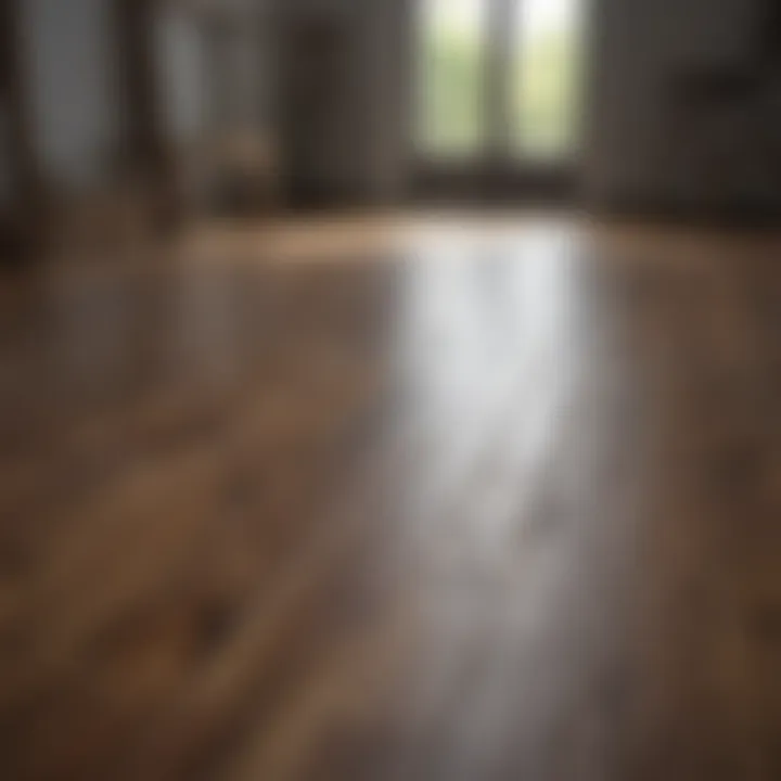 Detailed view of wood floor installation techniques
