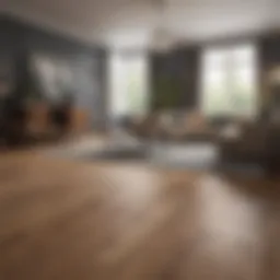 A luxurious living room showcasing high-quality wood flooring