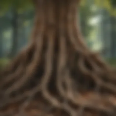 Unique root structures of different tree species