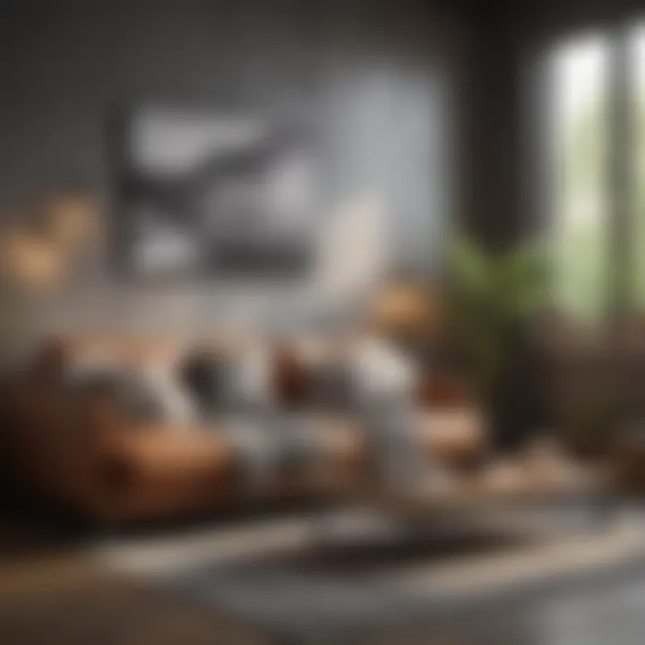 Cozy sofa bed adorned with cushions in a chic interior