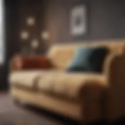 Luxurious sofa bed showcasing elegant design and plush fabric