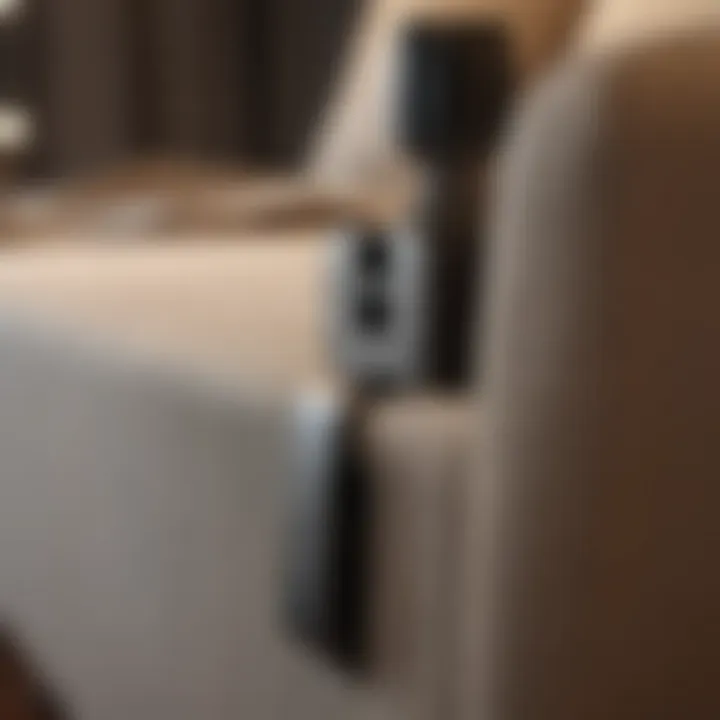 Close-up of sofa bed mechanism illustrating ease of use