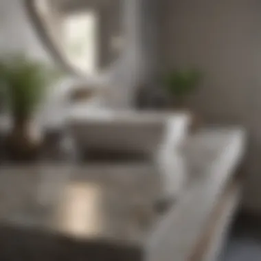 Stylish laminate bathroom countertop with unique pattern