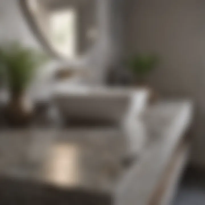 Stylish laminate bathroom countertop with unique pattern