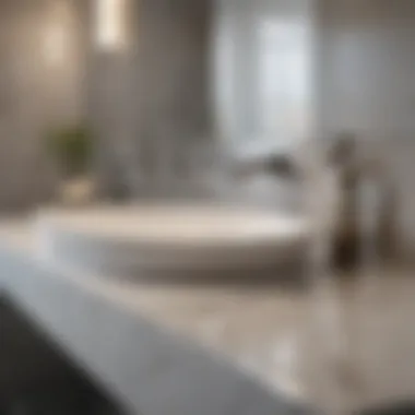 Modern Quartz Surface Sleek quartz surface in a modern bathroom