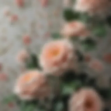 Elegant floral wallpaper with intricate designs and soft hues