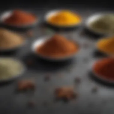 Illustration of various spices being ground for enhanced flavors