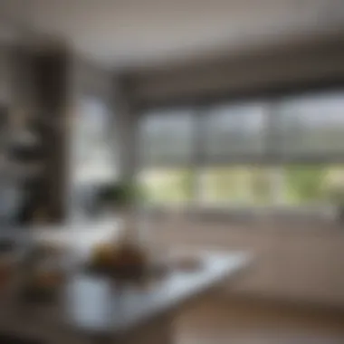 Modern Window Treatments in Kitchen Modern kitchen showcasing stylish window treatments