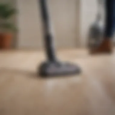 User-friendly cordless vacuum in action, demonstrating efficiency