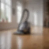 A sleek self-propelled vacuum cleaner in action on hardwood floors