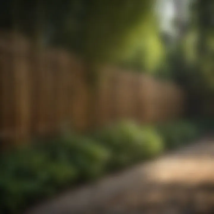 A rustic garden fence made of bamboo enhancing natural aesthetics