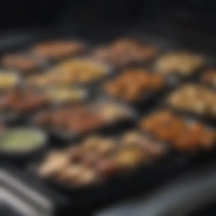 An array of delicious dishes cooked on a propane BBQ griddle, highlighting versatility