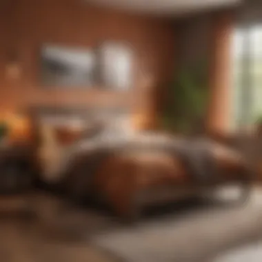 Cozy bedroom with warm earthy tones