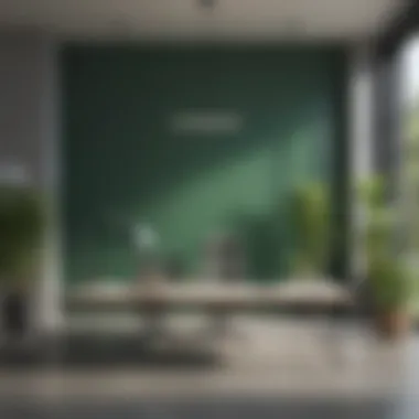 Modern office space with calming green hues
