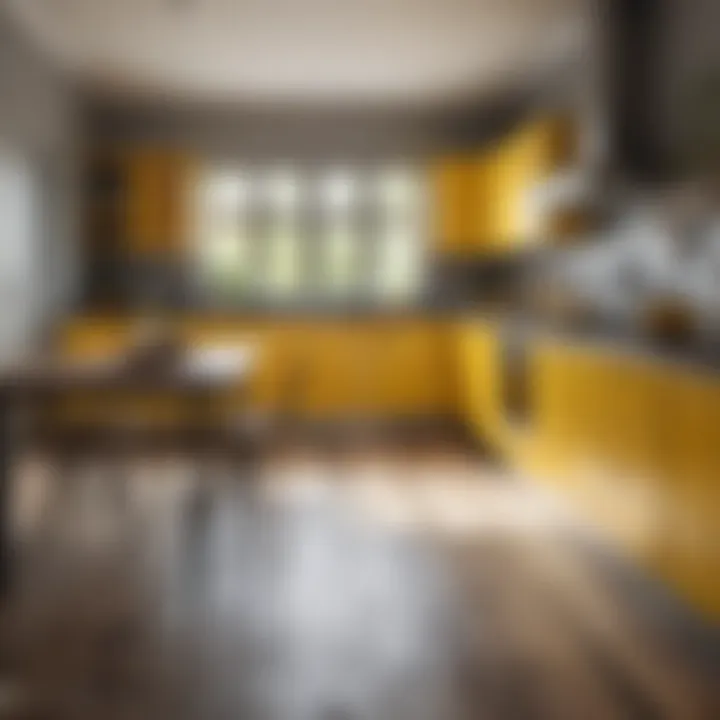 Vibrant kitchen showcasing bold yellow accents