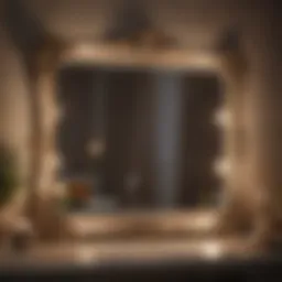 Elegant vintage vanity mirror reflecting soft lighting