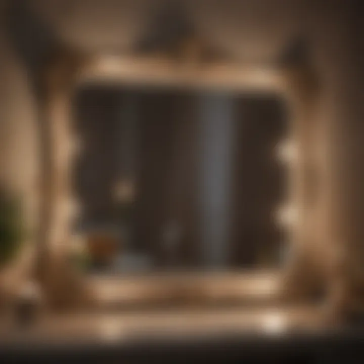 Elegant vintage vanity mirror reflecting soft lighting
