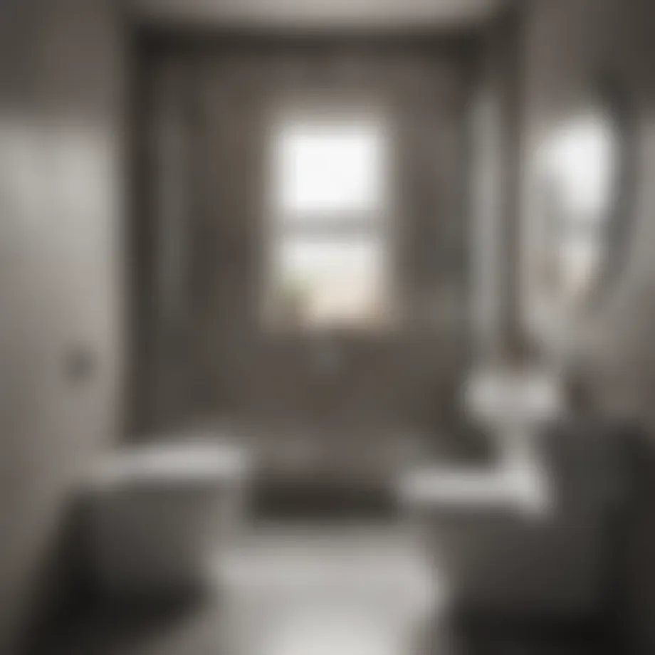Stylish compact bathroom featuring a small round toilet