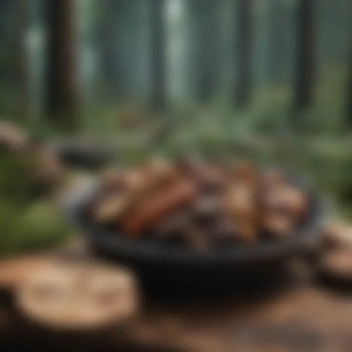 Selection of various wood types for grilling