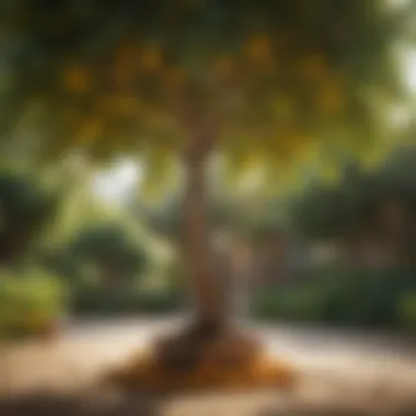 Mango Tree Filled with Delicious Fruits Bountiful mango tree with golden fruits
