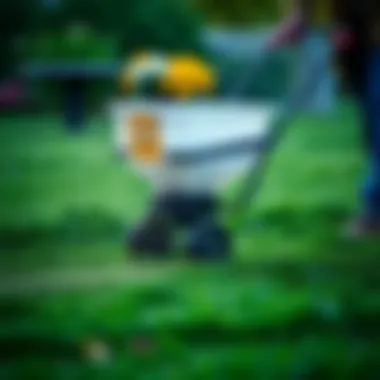 Effective Fertilizer Application A lawn being evenly fertilized with a spreader