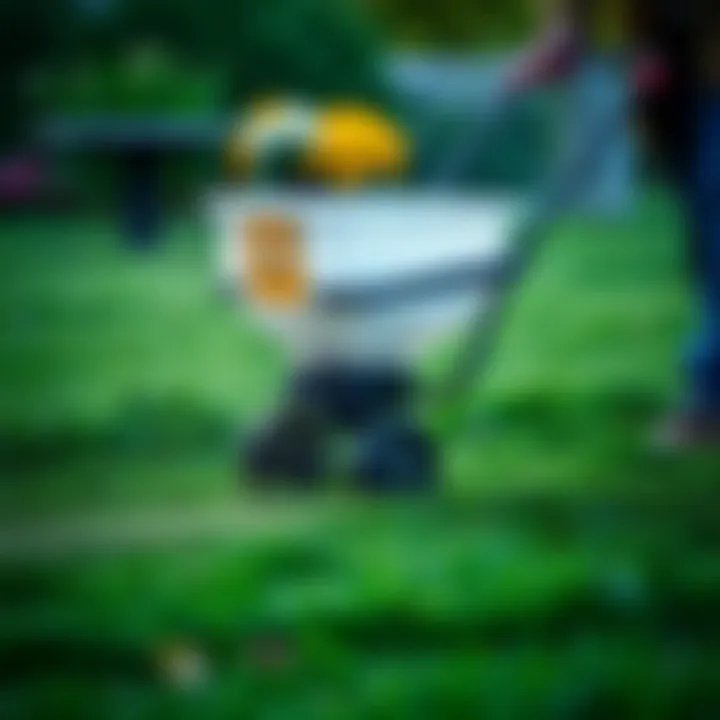 Effective Fertilizer Application A lawn being evenly fertilized with a spreader