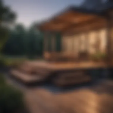 A design layout showcasing various deck styles and configurations.
