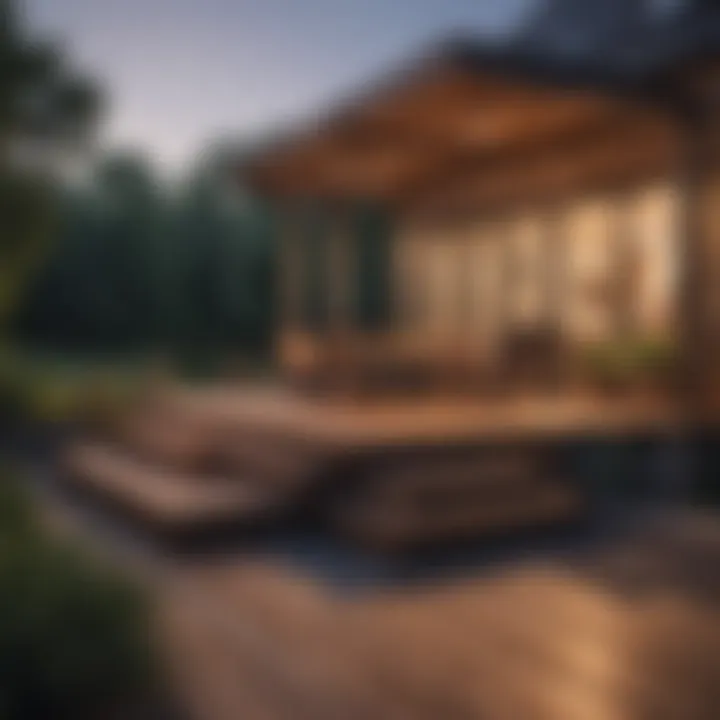 A design layout showcasing various deck styles and configurations.