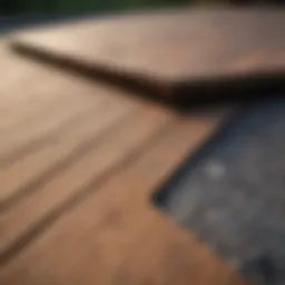 A detailed view of deck materials including wood and composite options.