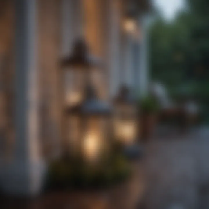 Seasonal themed lanterns adding charm to a porch