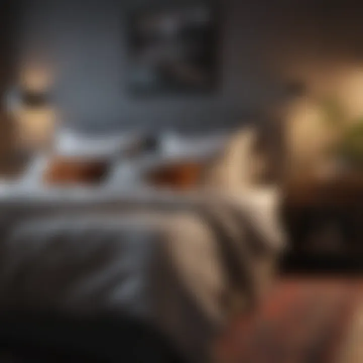 Stylish bedding and decor enhancing bedroom aesthetics