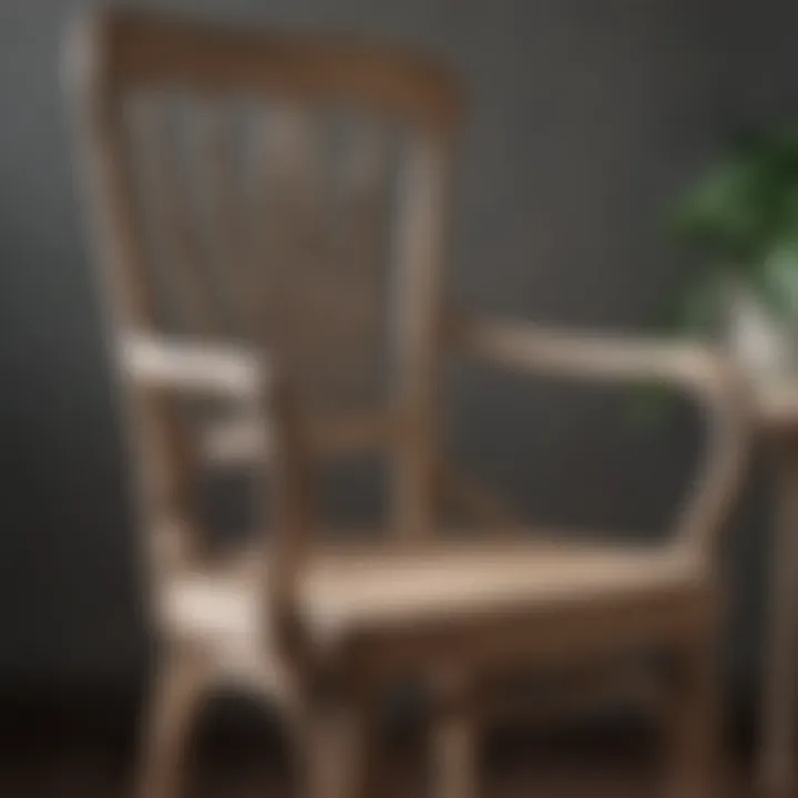 Applying paint to a wooden chair