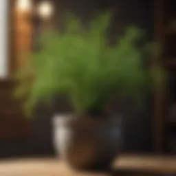 Dill plant thriving in a decorative pot
