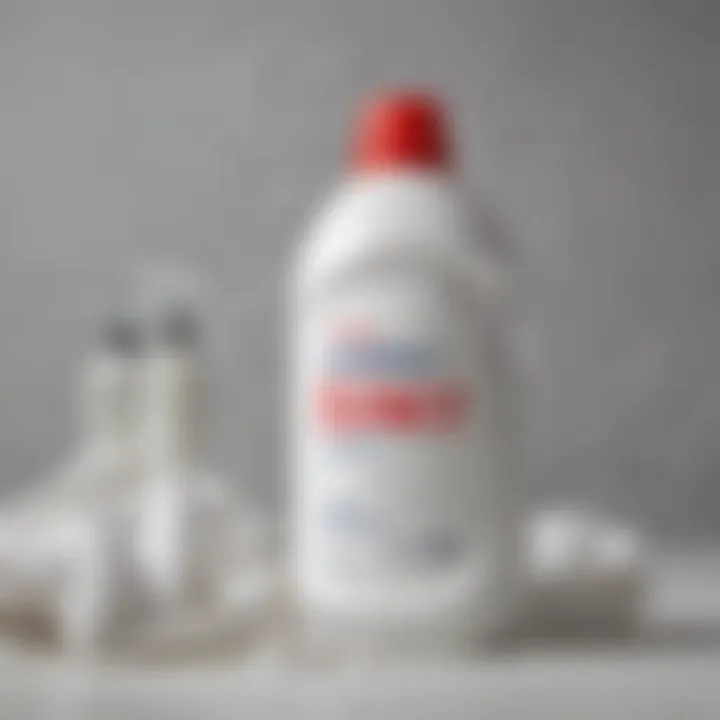 Close-up of a detergent bottle labeled for white fabrics, emphasizing its specialized formulation.