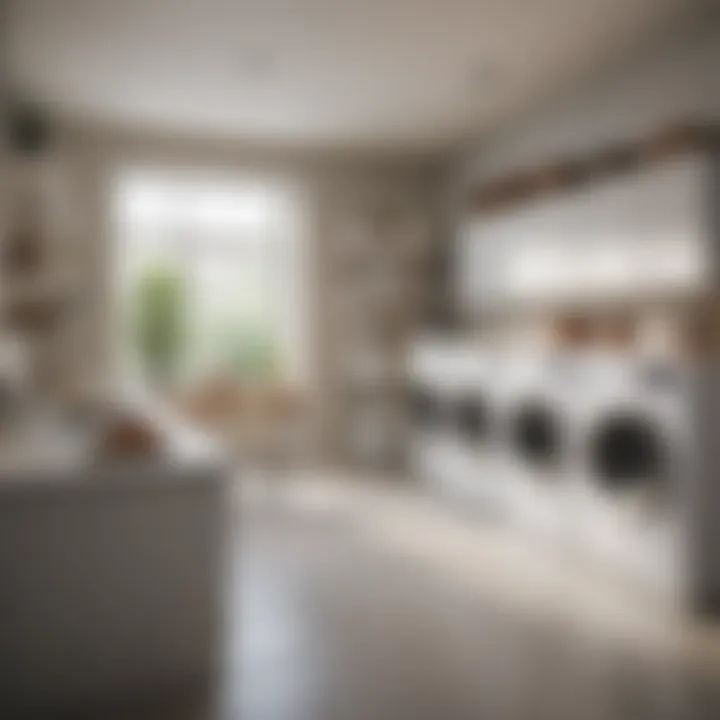 An organized laundry area with separate bins for whites and colors, promoting effective laundry practices.