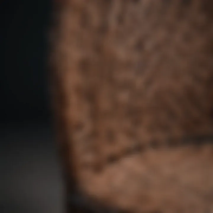 Close-up of the intricate wicker weave of the chair