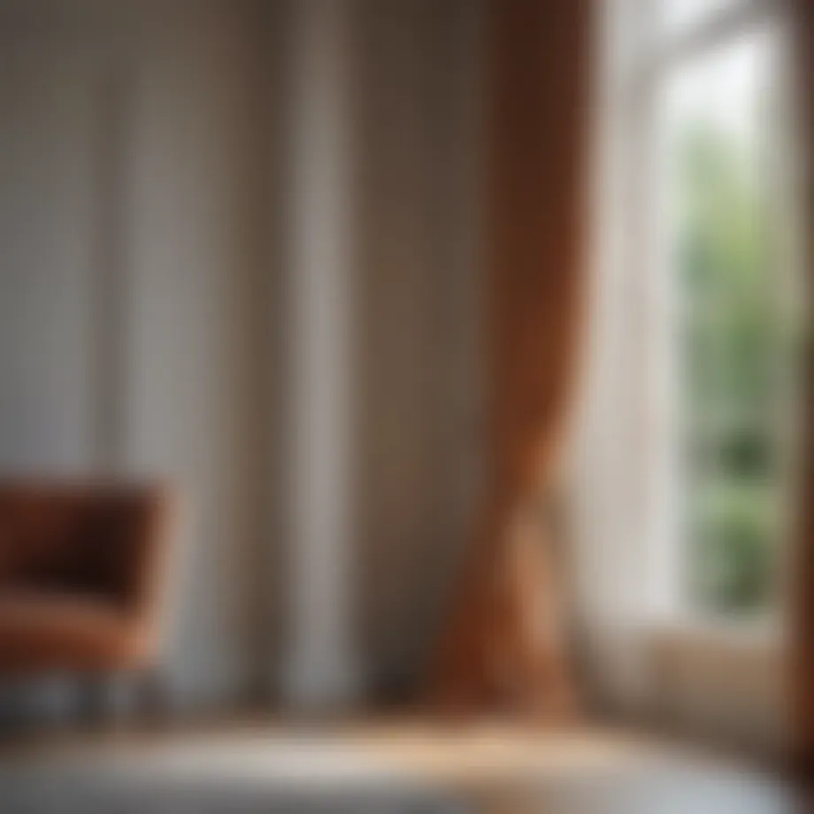 Elegant curtain hanging near a window showcasing height and placement