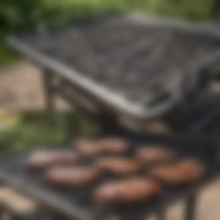 Before and after view of a BBQ grill rack highlighting the difference