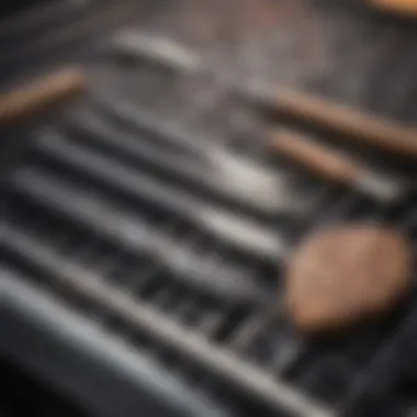 Essential Tools for BBQ Grill Cleaning An illustration depicting the essential tools required for cleaning