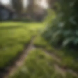 Lawn with noticeable dead spots